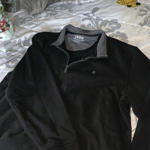 izod quarter-zip pullover-black
